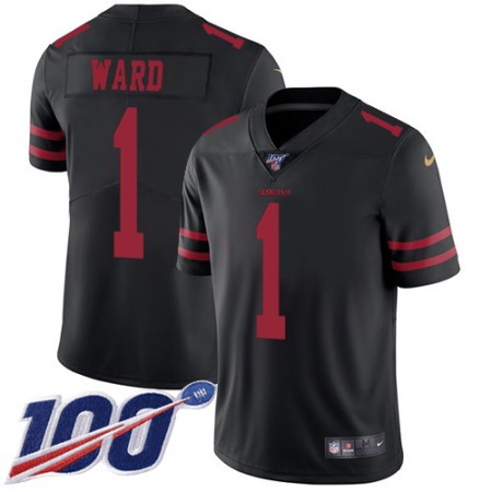 Nike 49ers #1 Jimmie Ward Black Alternate Men's Stitched NFL 100th Season Vapor Limited Jersey