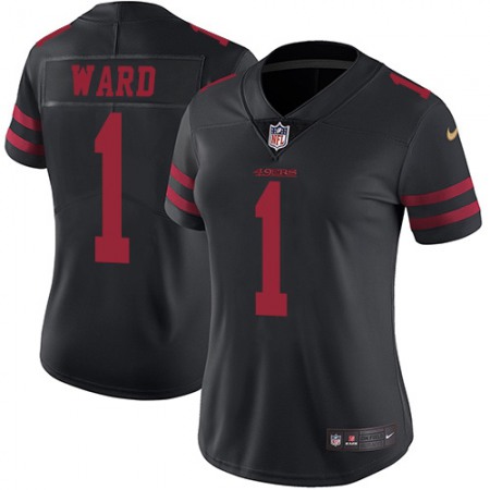 Nike 49ers #1 Jimmie Ward Black Alternate Women's Stitched NFL Vapor Untouchable Limited Jersey