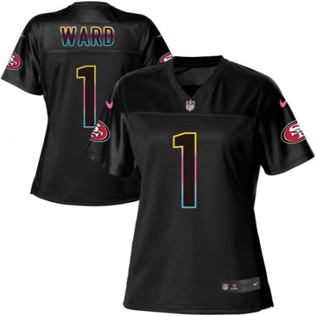 Nike 49ers #1 Jimmie Ward Black Women's NFL Fashion Game Jersey