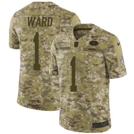 Nike 49ers #1 Jimmie Ward Camo Men's Stitched NFL Limited 2018 Salute To Service Jersey