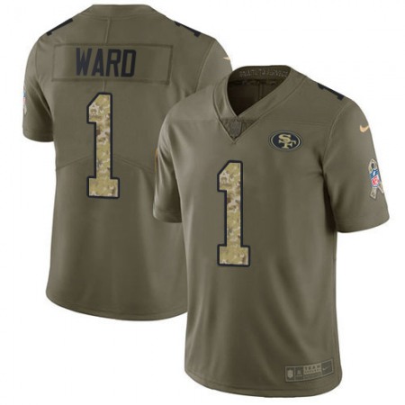 Nike 49ers #1 Jimmie Ward Olive/Camo Men's Stitched NFL Limited 2017 Salute To Service Jersey