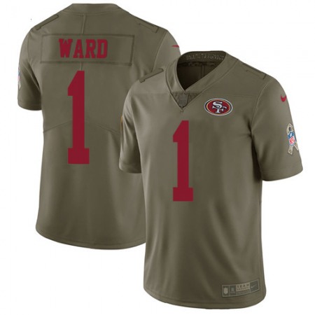 Nike 49ers #1 Jimmie Ward Olive Men's Stitched NFL Limited 2017 Salute to Service Jersey