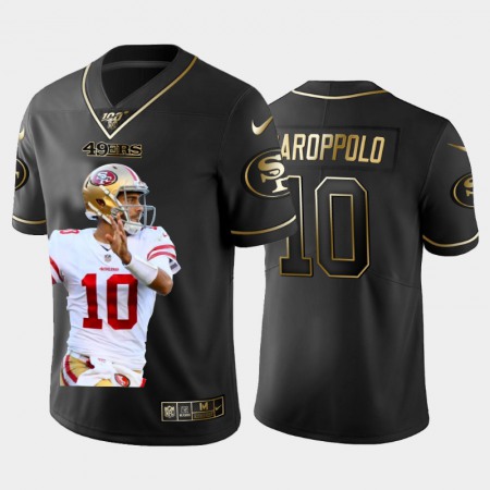 San Francisco 49ers #10 Jimmy Garoppolo Nike Team Hero 3 Vapor Limited NFL 100 Jersey Black Golden