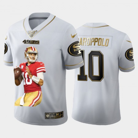 San Francisco 49ers #10 Jimmy Garoppolo Nike Team Hero 3 Vapor Limited NFL 100 Jersey White Golden