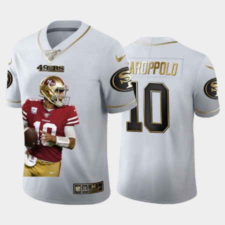 San Francisco 49ers #10 Jimmy Garoppolo Nike Team Hero 4 Vapor Limited NFL 100 Jersey White Golden