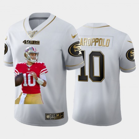 San Francisco 49ers #10 Jimmy Garoppolo Nike Team Hero Vapor Limited NFL 100 Jersey White Golden