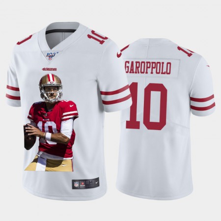 San Francisco 49ers #10 Jimmy Garoppolo Nike Team Hero Vapor Limited NFL 100 Jersey White