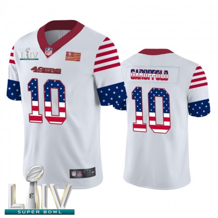 San Francisco 49ers #10 Jimmy Garoppolo White Super Bowl LIV 2020 Men's Nike Team Logo USA Flag Vapor Untouchable Limited NFL Jersey