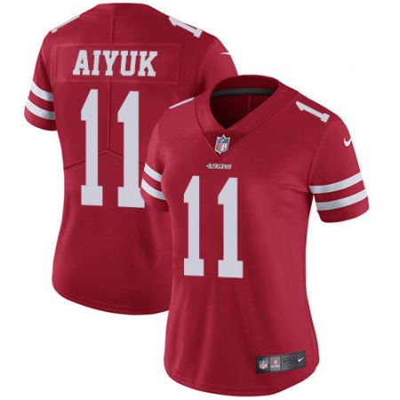 Nike 49ers #11 Brandon Aiyuk Red Team Color Women's Stitched NFL Vapor Untouchable Limited Jersey