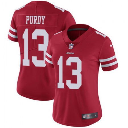 Nike 49ers #13 Brock Purdy Red Team Color Women's Stitched NFL Vapor Untouchable Limited Jersey