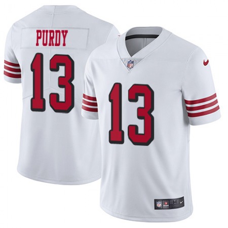 Nike 49ers #13 Brock Purdy White Rush Men's Stitched NFL Vapor Untouchable Limited Jersey