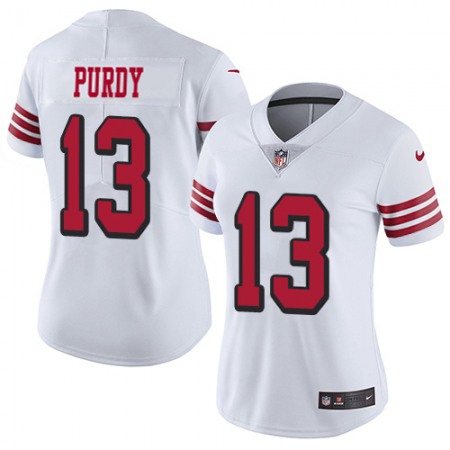 Nike 49ers #13 Brock Purdy White Rush Women's Stitched NFL Vapor Untouchable Limited Jersey