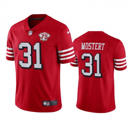Nike 49ers #31 Raheem Mostert Red Rush Youth 75th Anniversary Stitched NFL Vapor Untouchable Limited Jersey