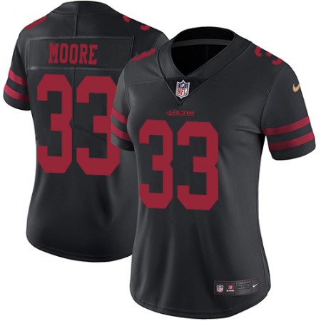 Nike 49ers #33 Tarvarius Moore Black Alternate Women's Stitched NFL Vapor Untouchable Limited Jersey