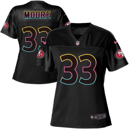 Nike 49ers #33 Tarvarius Moore Black Women's NFL Fashion Game Jersey