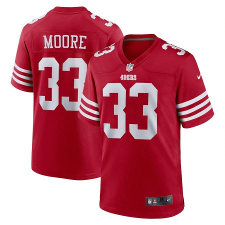San Francisco 49ers #33 Tarvarius Moore Nike Men's 2022 Player Game Jersey - Scarlet