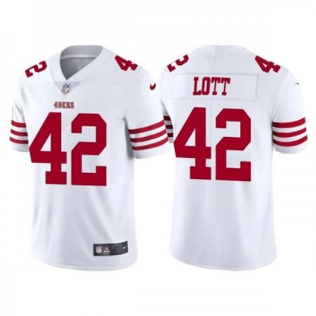 San Francisco 49ers #42 Ronnie Lott Whiite Nike Men's 2022-24 Limited Stitched NFL Vapor Untouchable Jersey