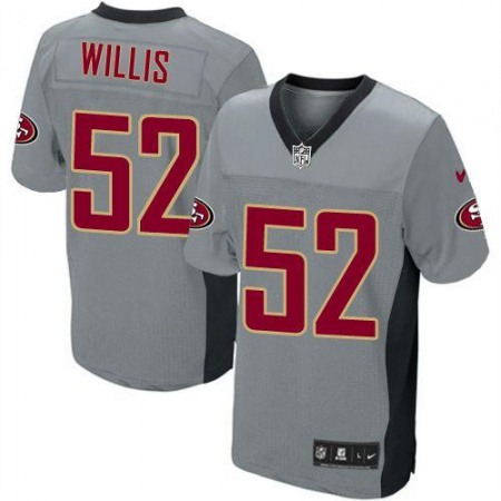 Nike 49ers #52 Patrick Willis Grey Shadow Youth Stitched NFL Elite Jersey