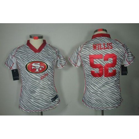 Nike 49ers #52 Patrick Willis Zebra Women's Stitched NFL Elite Jersey