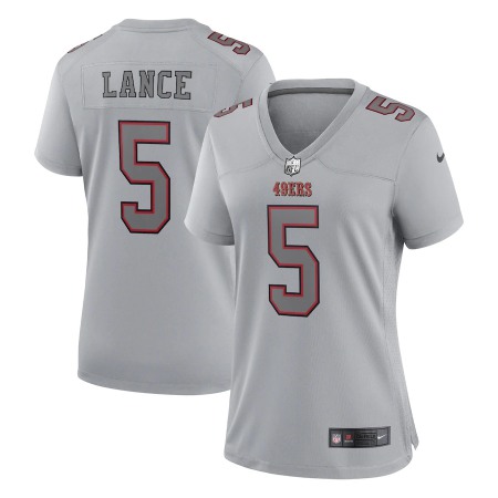 San Francisco 49ers #5 Trey Lance Nike Women's Gray Atmosphere Fashion Game Jersey