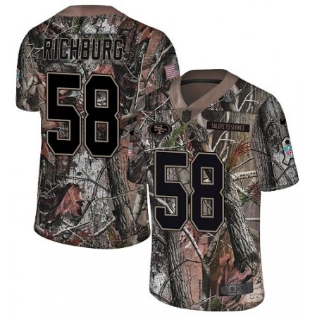 Nike 49ers #58 Weston Richburg Camo Youth Stitched NFL Limited Rush Realtree Jersey