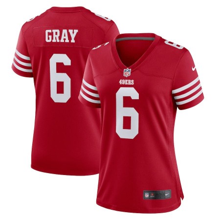 San Francisco 49ers #6 Danny Gray Scarlet Women's 2022-23 Nike NFL Game Jersey
