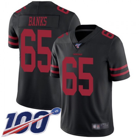 Nike 49ers #65 Aaron Banks Black Alternate Youth Stitched NFL 100th Season Vapor Limited Jersey