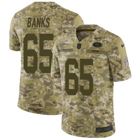 Nike 49ers #65 Aaron Banks Camo Youth Stitched NFL Limited 2018 Salute To Service Jersey