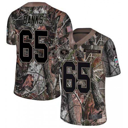 Nike 49ers #65 Aaron Banks Camo Youth Stitched NFL Limited Rush Realtree Jersey