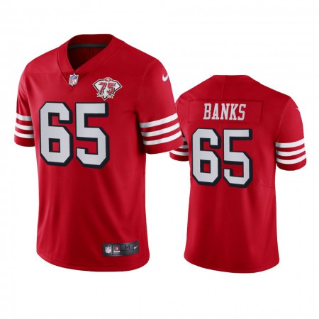 Nike 49ers #65 Aaron Banks Red Rush Youth 75th Anniversary Stitched NFL Vapor Untouchable Limited Jersey