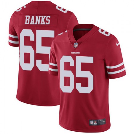 Nike 49ers #65 Aaron Banks Red Team Color Youth Stitched NFL Vapor Untouchable Limited Jersey