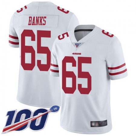 Nike 49ers #65 Aaron Banks White Youth Stitched NFL 100th Season Vapor Untouchable Limited Jersey