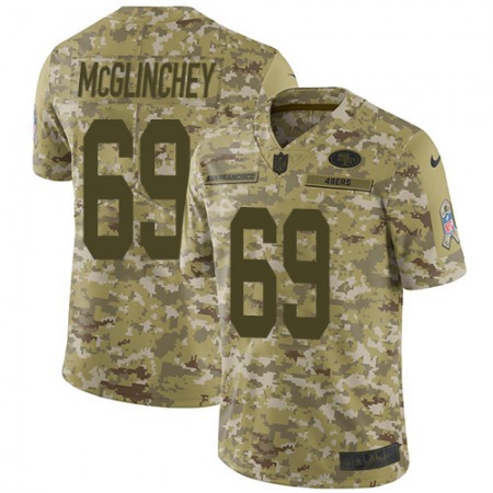 Nike 49ers #69 Mike McGlinchey Camo Youth Stitched NFL Limited 2018 Salute to Service Jersey