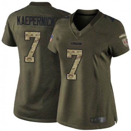 Nike 49ers #7 Colin Kaepernick Green Women's Stitched NFL Limited 2015 Salute to Service Jersey