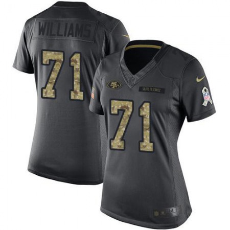 San Francisco 49ers #71 Trent Williams Black Women's Stitched NFL Limited 2016 Salute to Service Jersey