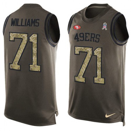 San Francisco 49ers #71 Trent Williams Green Men's Stitched NFL Limited Salute To Service Tank Top Jersey