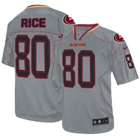 Nike 49ers #80 Jerry Rice Lights Out Grey Men's Stitched NFL Elite Jersey