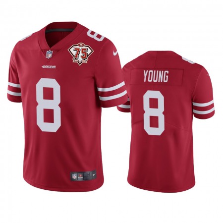 Nike 49ers #8 Steve Young Red Men's 75th Anniversary Stitched NFL Vapor Untouchable Limited Jersey
