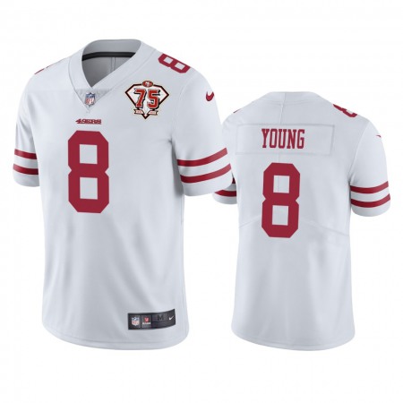 Nike 49ers #8 Steve Young White Men's 75th Anniversary Stitched NFL Vapor Untouchable Limited Jersey