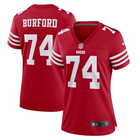 San Francisco 49ers #74 Spencer Burford Scarlet Women's 2022-23 Nike NFL Game Jersey