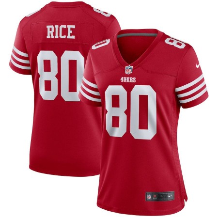 San Francisco 49ers #80 Jerry Rice Scarlet Women's 2022-23 Nike NFL Game Jersey