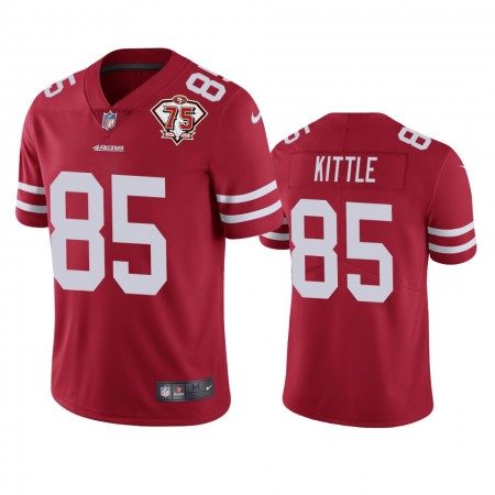 Nike 49ers #85 George Kittle Red Youth 75th Anniversary Stitched NFL Vapor Untouchable Limited Jersey