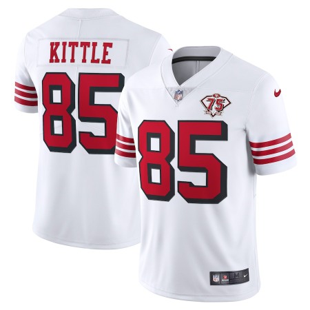 Nike 49ers #85 George Kittle White Rush Youth 75th Anniversary Stitched NFL Vapor Untouchable Limited Jersey