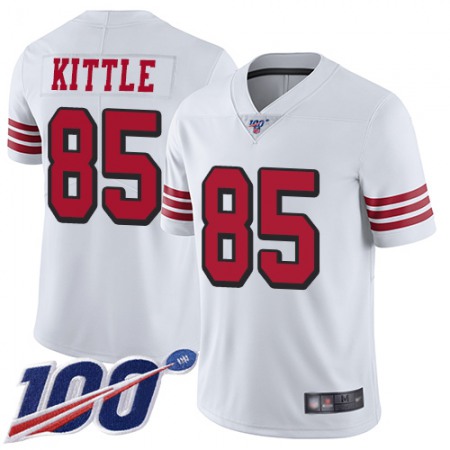 Nike 49ers #85 George Kittle White Rush Youth Stitched NFL Limited 100th Season Jersey