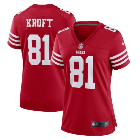 San Francisco 49ers #81 Tyler Kroft Scarlet Women's 2022-23 Nike NFL Game Jersey