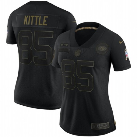 San Francisco 49ers #85 George Kittle Nike Women's 2020 Salute To Service Limited Jersey Black