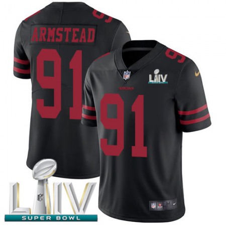 Nike 49ers #91 Arik Armstead Black Super Bowl LIV 2020 Alternate Men's Stitched NFL Vapor Untouchable Limited Jersey