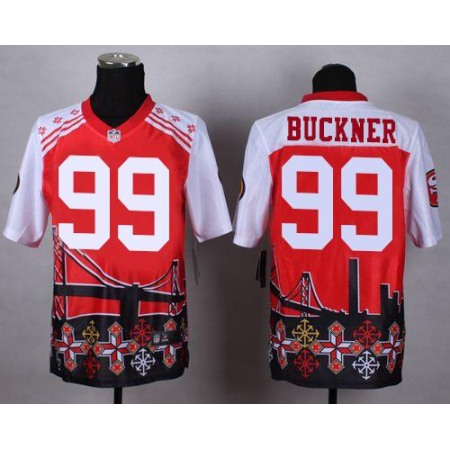 Nike 49ers #99 DeForest Buckner Red Men's Stitched NFL Elite Noble Fashion Jersey
