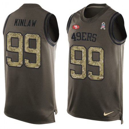 Nike 49ers #99 Javon Kinlaw Green Men's Stitched NFL Limited Salute To Service Tank Top Jersey