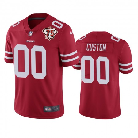 Nike 49ers Custom Red Men's 75th Anniversary Stitched NFL Vapor Untouchable Limited Jersey